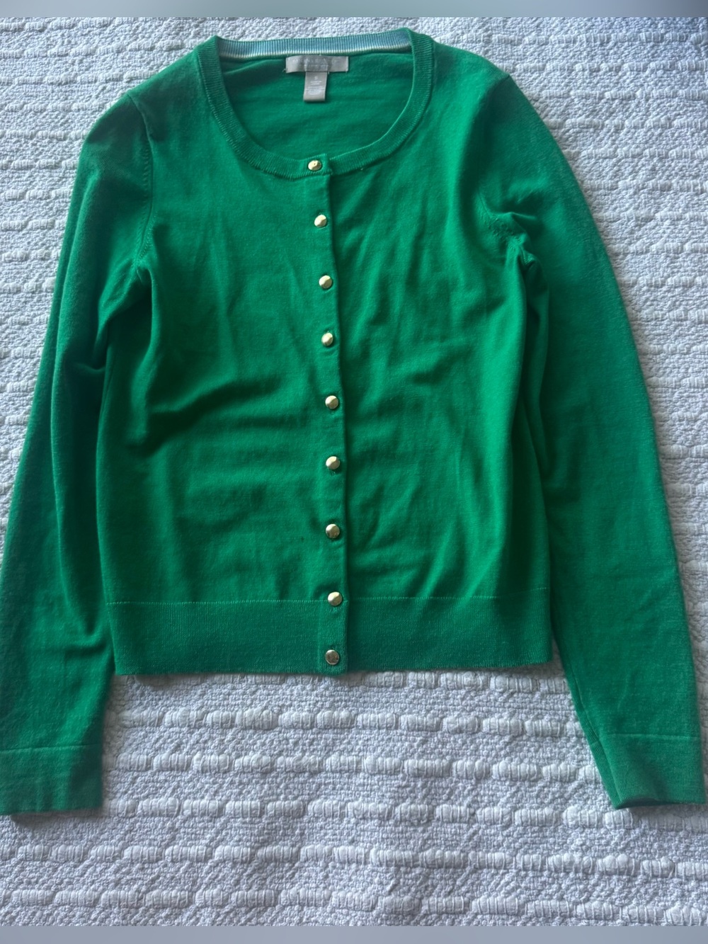 Banana Republic Extra Fine Merino Wool Cardigan Emerald Green Sz Small